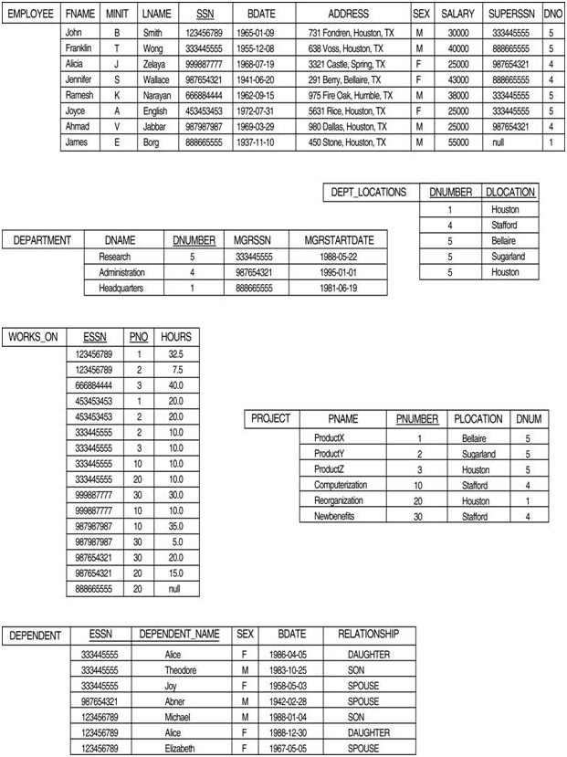 Create a company database, Database Management System